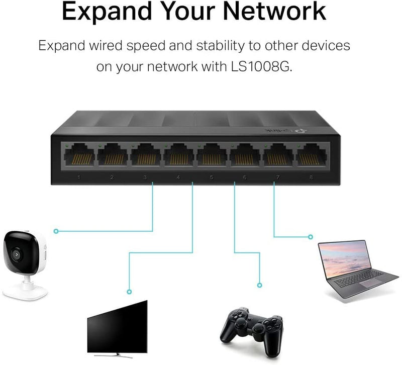 TP-Link 8-Port Gigabit Desktop Switch - Model No: TL-LS1008G - Image 2