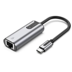 Vention USB-C + USB-A to Giganet Ethernet Adapter 0.15 M Gray Aluminium Alloy Type.