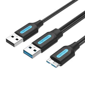 Vention USB 3.0 A Male to Micro B Hard Disk Cable with USB 2.0 Male 1M Black